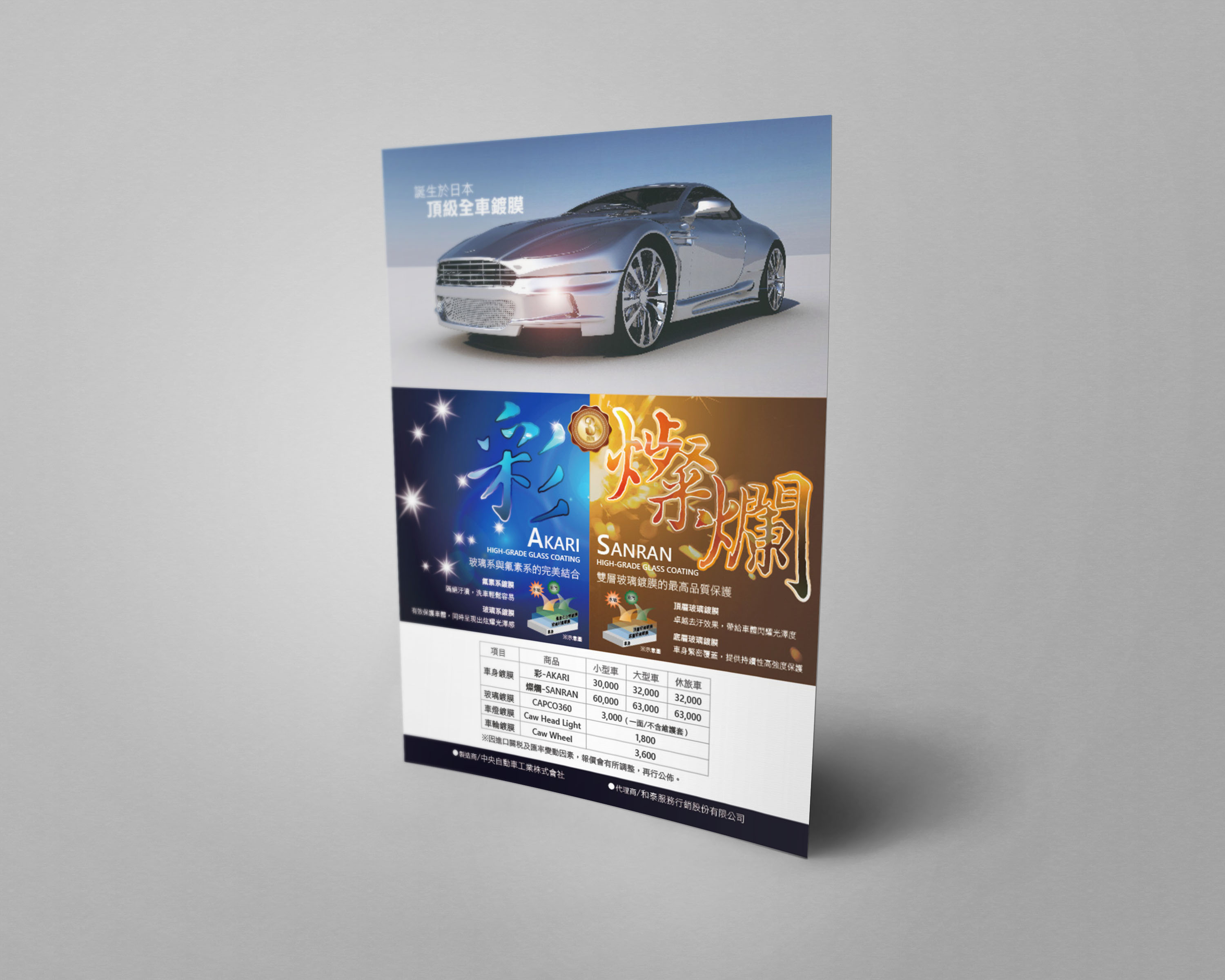 Single automotive coatings flyer layout